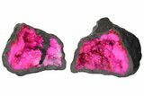 Lot: - Dyed (Pink Variety) Quartz Geodes - Pieces #77341-2